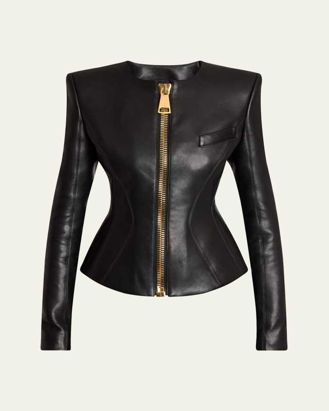 Fitted Lambskin Leather Jacket